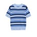 Striped short sleeved knitted fabric