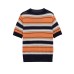 Striped short sleeved knitted fabric