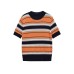 Striped short sleeved knitted fabric