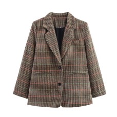 Plaid woolen casual suit