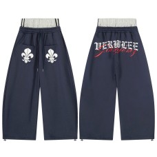 Patchwork Double Waistband Knife-Edge Casual Trousers Sweatpants Wholesale