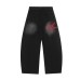 Embroidered Knife Pants Jeans Unisex Loose Wide Leg Pants