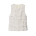 Silk textured ruffled top for women's clothing