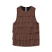 Silk textured ruffled top for women's clothing