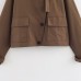 Retro solid color lapel slanted placket short windbreaker jacket