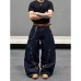 Oversize Style Streetwear Design Multi-Button Fly Slash Cut Jeans Unisex Lazy Oversized Floor-Length Pants