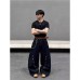 Oversize Style Streetwear Design Multi-Button Fly Slash Cut Jeans Unisex Lazy Oversized Floor-Length Pants