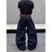 Oversize Style Streetwear Design Multi-Button Fly Slash Cut Jeans Unisex Lazy Oversized Floor-Length Pants