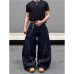 Oversize Style Streetwear Design Multi-Button Fly Slash Cut Jeans Unisex Lazy Oversized Floor-Length Pants