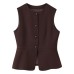 Slim fit versatile simple round neck sleeveless vest