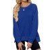 Simple Solid Color Ribbed Crew Neck Long Sleeve Loose Sweatshirt Women's Top Simple Solid Color Ribbed Crew Neck Long Sleeve Loose Sweatshirt Women's Top