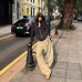 Retro Letter Print Washed Distressed High Street Flared Denim Pants Unisex Straight Leg Pants