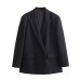 Solid color double breasted suit