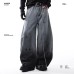 Vintage Washed Splatter Gradient Knife-Edge Denim Pants, Unisex High Street Cool Loose Casual Wide-Leg Floor-Length Trousers