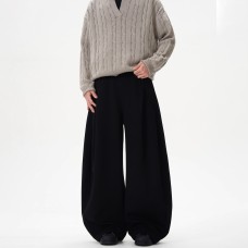 Deconstructed Design Knife-Shape Casual Pants for Men, Loose-Fit Sport Sweatpants, Trendy Wide-Leg Versatile Long Trousers