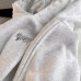 Hoodie for Women in White and Gray with Embroidery, Oversized Hooded Sweatshirt Top, Casual Fit