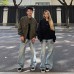 Street Style Vintage Washed Distressed Blue Denim Wide Leg Straight Pants for Men and Women