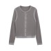 Round neck long sleeved knitted top