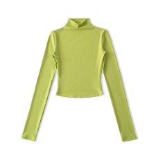 Half high neck long sleeved top T-shirt Half high neck long sleeved top T-shirt