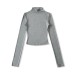 Half high neck long sleeved top T-shirt