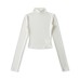 Half high neck long sleeved top T-shirt