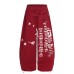 Casual Cropped Trousers for Women with Letter Print and Belt Decoration