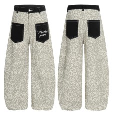 Patchwork Casual Wide Leg Pants Youth Trendy Knife Cut Casual Pants 