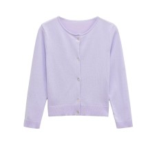 Round neck long sleeved knitted jacket