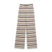 Metallic striped top+straight leg pants set Metallic striped top+straight leg pants set
