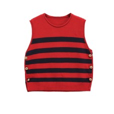 Side button decoration knitted vest Side button decoration knitted vest