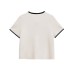 Round neck short sleeved knitted top