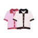 Short sleeved knitted fabric