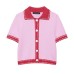Short sleeved knitted fabric