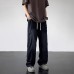 High-Quality Denim Pants Men  Street Style Washed Ripped Trendy Loose Straight Casual Long Pants
