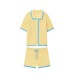 Knitted polo shirt jacket+shorts set