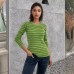 Knitted Sweater with Color-blocked Design, Long Sleeve Crew Neck Autumn/Winter FashionCasual Top
