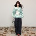 Retro Starfish Crewneck Knit Sweater for Women, Winter Loose High-End Innerwear Top