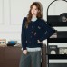 Round Neck Knit Cardigan for Women Cartoon Embroidery Sweater Coat Round Neck Knit Cardigan for Women Cartoon Embroidery Sweater Coat