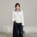 Style False Two-Piece Plaid Patchwork Knit Sweater Women's Loose Lazy Feel Outerwear