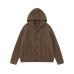 Solid Color Knit Cardigan with Hood Simple and Versatile  Outerwear