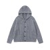 Solid Color Knit Cardigan with Hood Simple and Versatile  Outerwear