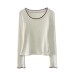 Elegant Pure Desire Style U-Neck Color Dot Knitted Long Sleeve Women's Fitted Innerwear Top Elegant Pure Desire Style U-Neck Color Dot Knitted Long Sleeve Women's Fitted Innerwear Top