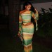 Elastic sloping collar asymmetrical two-piece set women's clothing
