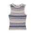 Striped texture knit sleeveless Striped texture knit sleeveless