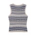 Striped texture knit sleeveless Striped texture knit sleeveless