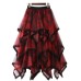 Lace cake-style tulle skirt with tie-dye print, super fairy-like skirt, irregular mesh midi skirt