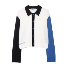 Color blocking knitted patchwork top
