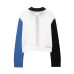 Color blocking knitted patchwork top