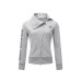 Letter Print Zip-Up Collar Jacket  Versatile Sporty Cardigan 