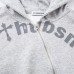 Letter Print Personality Side Zipper Hoodie Casual Design Street Hip-Hop Hooded Sweatshirt Jacket